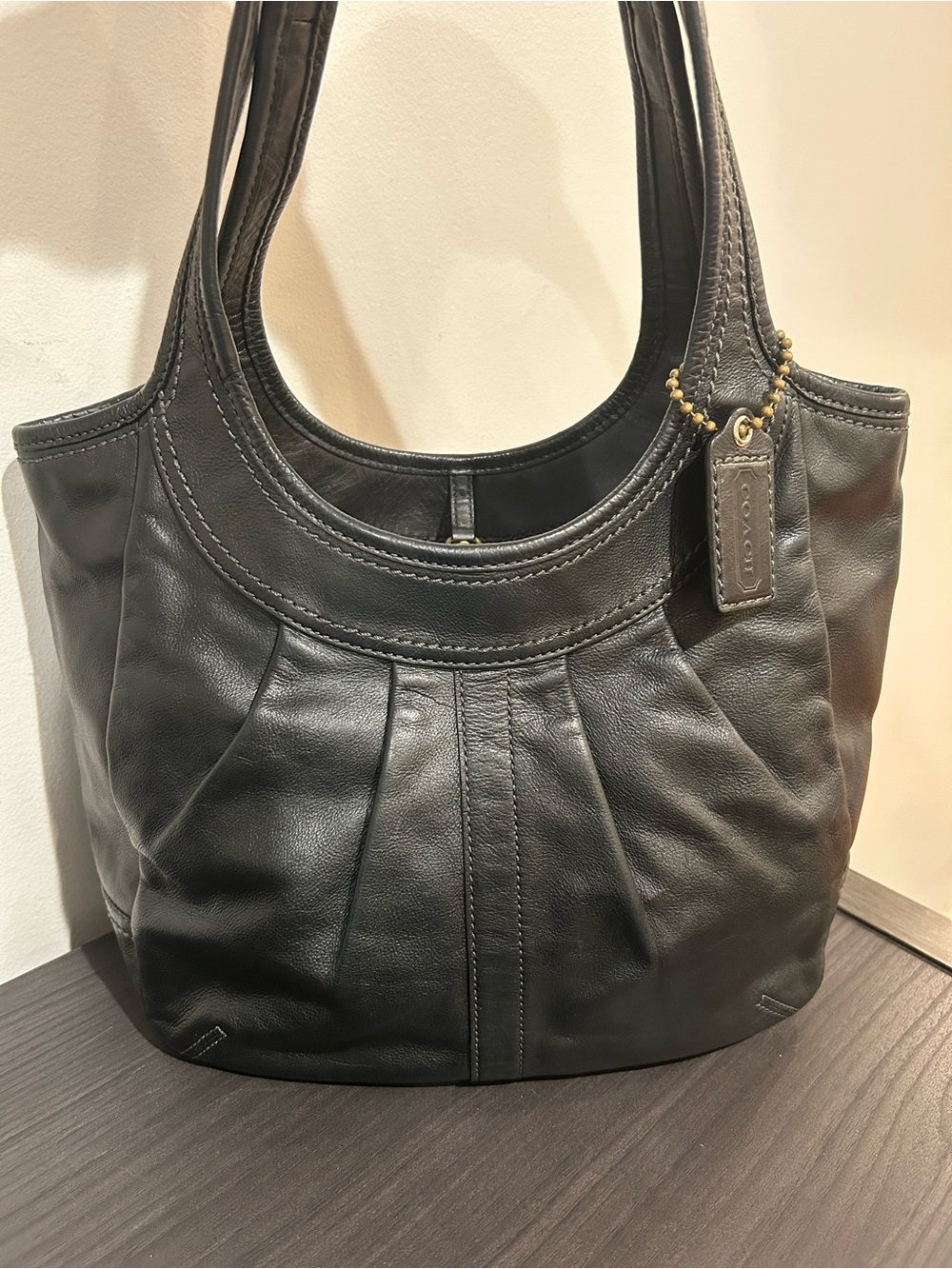 Coach Ergo Leather with Tattersall lining (Style No. 12240) EUC